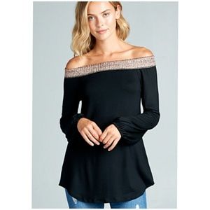 ROSE GOLD ELASTIC TRIM OFF SLDR TOP